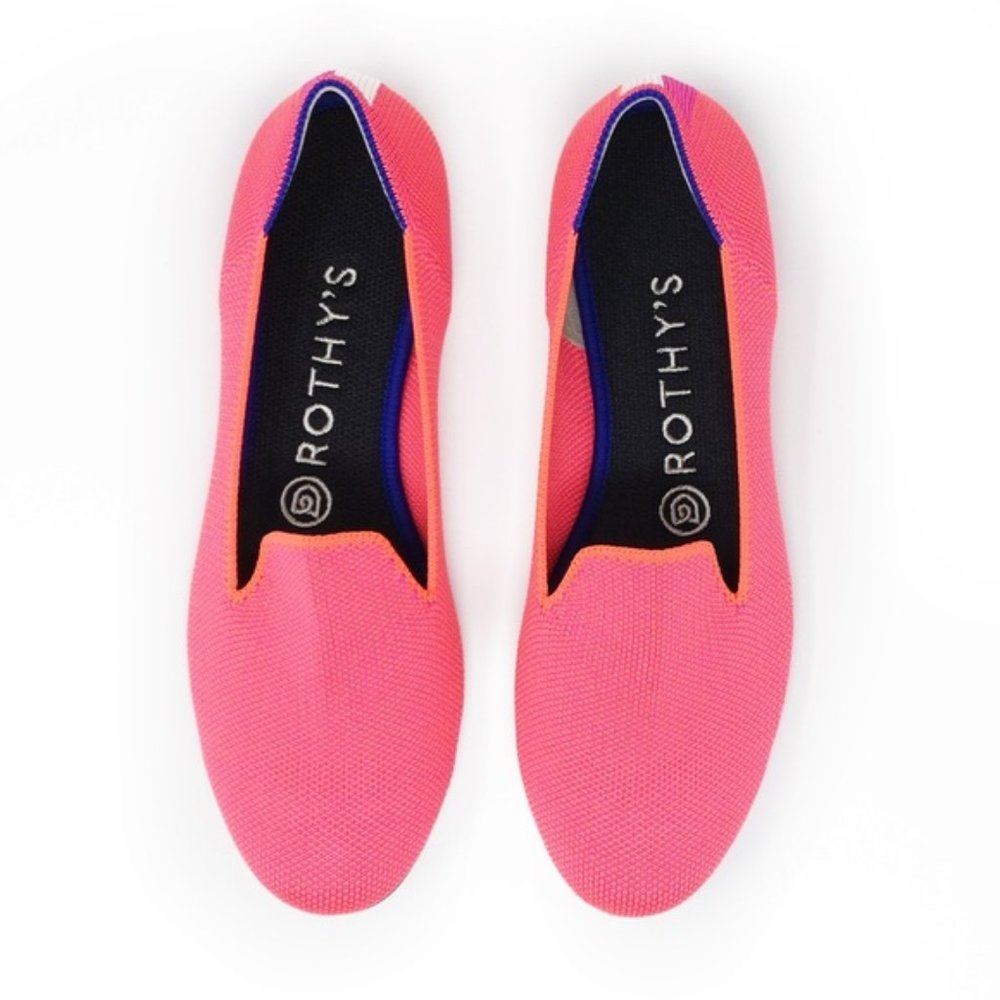 Rothy's RARE Hot Pink Flamingo The Loafer flats, size 8